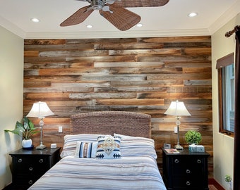 Reclaimed Redwood Barn Wood Accent Wall Siding: Rustic Tongue & Groove Paneling