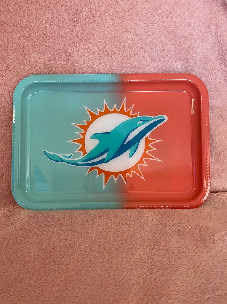 Miami Dolphins Ombr\u00e9 Colored Rolling Tray