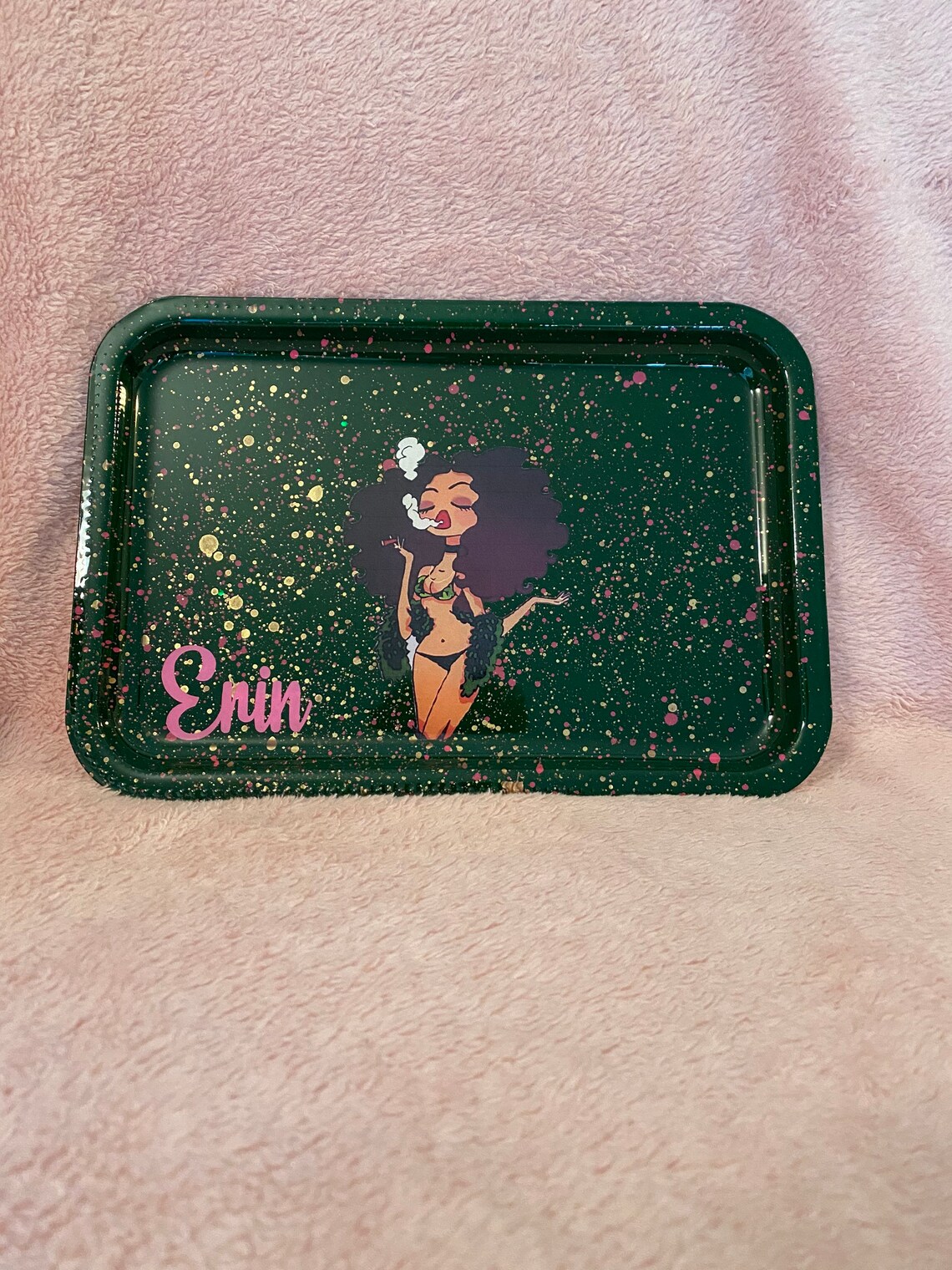 Pretty stoner girl rolling tray Etsy