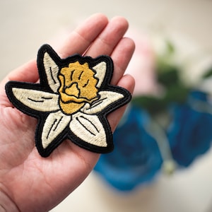 Narzisse Blumen Aufnäher, Gesticktes Emblem, Aufnäher