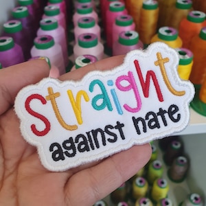 Naszywka haftowana Straight Again Hate, Naszywka LGBTQ, Naszywka do przyszycia