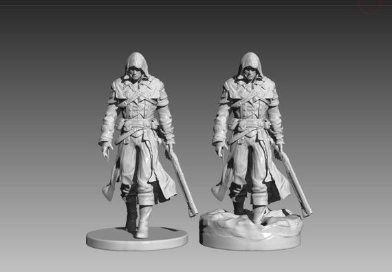 Assassins Creed Rogue Shay Cormac With Snow and Flat Platform STL