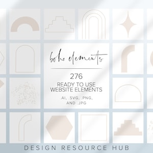 Website Graphics Pack • Cream Boho Accents • Website Accents • Website Graphics Pack • Hand Drawn Web Graphics • Website Stock Images