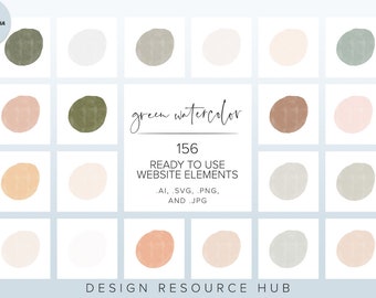 Website Graphics Pack • Neutral Watercolor Circles • Website Accents • Website Graphics • Hand Drawn Web Graphics • Website Stock Images