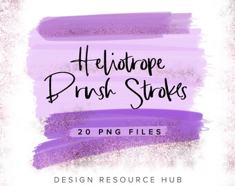 Heliotrope Digital Brush Stroke Clipart • Logo Artwork • Website Graphics • Watercolor Graphics + Textures • Procreate Graphics