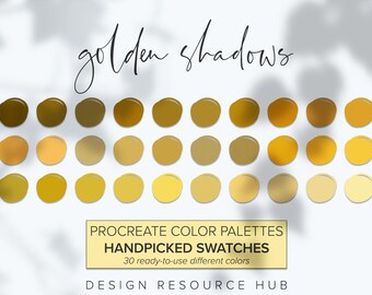 Paleta de colores de Procreate: Sombras doradas • Recurso de diseño gráfico • Diseño de iPad