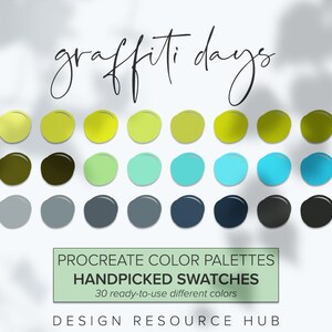 Paleta de cores Procreate: Graffiti Days • Recurso de design gráfico • Design de iPad