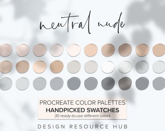 Procreate Color Palette: Neutral Nude • Graphic Design Resource • iPad Design