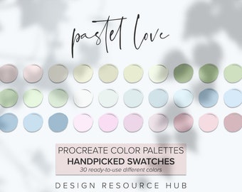 Paleta de colores Procreate: Pastel Love • Recursos de diseño gráfico • Diseño de iPad