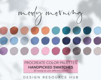 Procreate Color Palette: Moody Morning • Graphic Design Resource • iPad Design