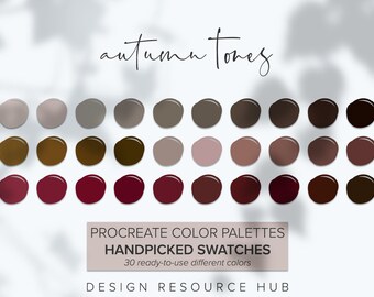 Procreate Color Palette: Autumn Tones • Graphic Design Resource • iPad Design