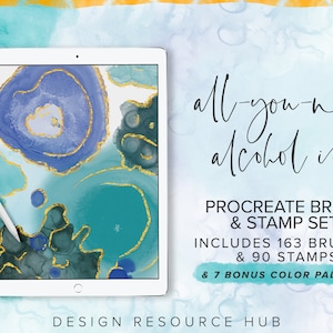 Procreate Set • Stamps + Brushes • Alcohol Ink Megapack 2 • Procreate Brush Set • Digital Brush Set • DIY Digital Design •Procreate Patterns