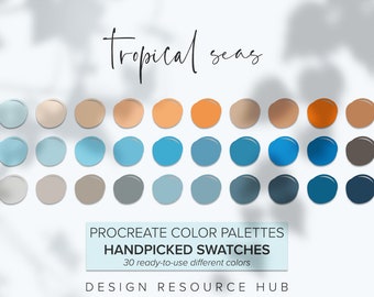 Paleta de colores de Procreate: Mares tropicales • Recurso de diseño gráfico • Diseño de iPad
