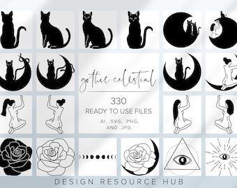 Gothic Icon Set • Website Icon Pack • SVG Icons • Social Media Icons • Line Drawing Icon Bundle • Rustic Website Icons • Instagram Icons