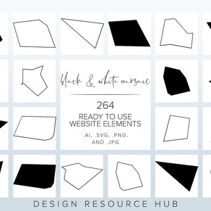 Website Graphics Pack • Black & White Mosaic • Website Accents • Website Graphics Pack • Hand Drawn Web Graphics • Website Stock Images