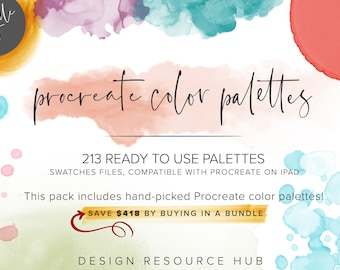 Procreate Color Palette Jackpot • Graphic Design Resource • iPad Design • 213 Curated Procreate Color Palettes