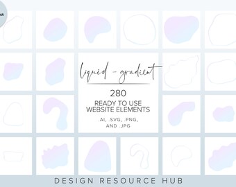 Website Graphics Pack • Gradient Fluid Shapes • Website Accents • Website Graphics Pack • Hand Drawn Web Graphics • Website Stock Images