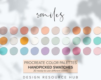 Paleta de colores de Procreate: Sonrisas • Recurso de diseño gráfico • Diseño de iPad