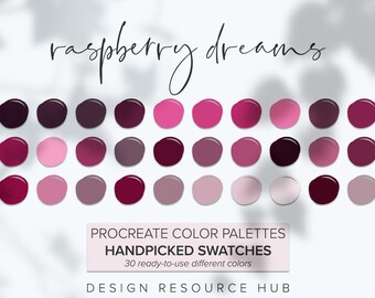 Paleta de colores Procreate: Raspberry Dreams • Recursos de diseño gráfico • Diseño de iPad