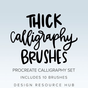 Procreate Brushes • Thick Calligraphy Brushes • Procreate Brush Set • Digital Brush Set • DIY Digital Design • Procreate Patterns
