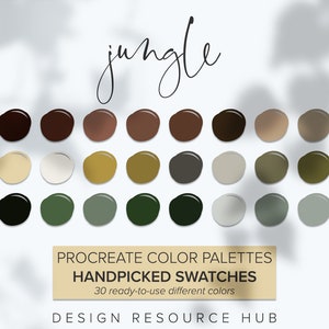 Procreate Color Palette: Jungle • Graphic Design Resource • iPad Design