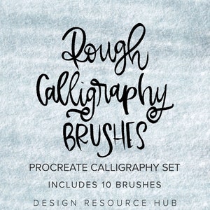 Procreate Brushes • Rough Calligraphy Brushes • Procreate Brush Set • Digital Brush Set • DIY Digital Design Resources • Procreate Patterns