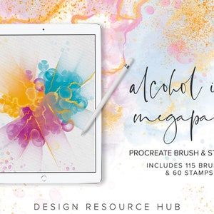 Procreate Set Stamps Brushes Alcohol Ink Megapack Procreate Brush Set Digital Brush Set DIY Digital Design Procreate Patterns image 1