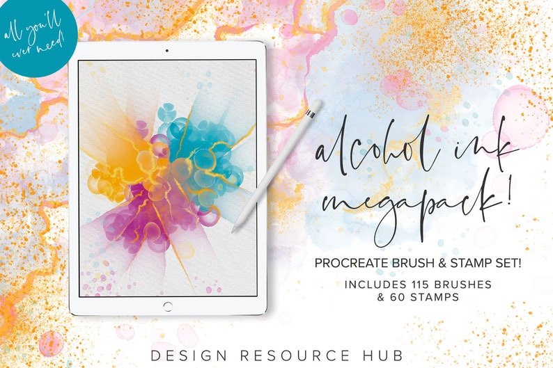 Procreate Set Stamps Brushes Alcohol Ink Megapack Procreate Brush Set Digital Brush Set DIY Digital Design Procreate Patterns image 1