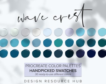 Paleta de colores Procreate: Wave Crest • Recurso de diseño gráfico • Diseño de iPad
