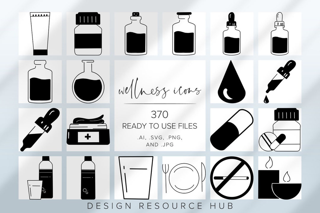 Wellness Icon Set • Website Icon Pack • SVG Icons • Social Media Icons ...