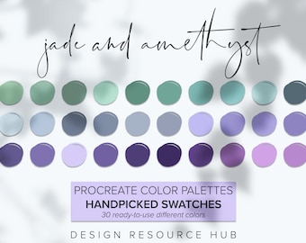 Paleta de colores de Procreate: jade y amatista • Recurso de diseño gráfico • Diseño de iPad