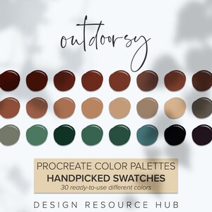 Paleta de cores Procreate: Outdoorsy • Recurso de design gráfico • Design para iPad