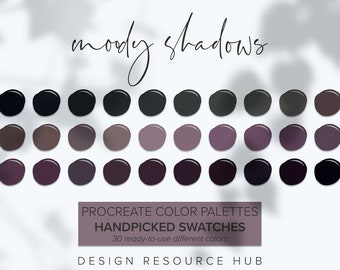 Procreate Color Palette: Moody Shadows • Graphic Design Resource • iPad Design