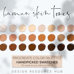 Procreate Color Palette: Human Skin Tones • Graphic Design Resource • iPad Design