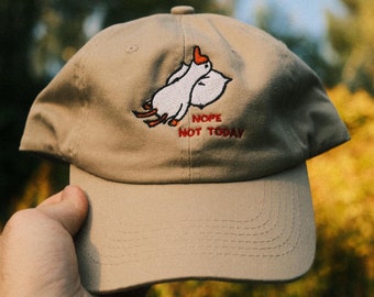 Nope Not Today Goose Baseball Cap | Embroidered Hat | Baseball Cap | Silly Goose Dad Hat | Cute Baseball Cap | Cute Dad Hat | Funny Hat