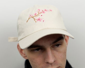 Japanischer Kirschblüten Dad Hat | Sakura | Baseballkappe | Papa Hut | Bestickte Baseballkappe | Bestickte Mütze | Kirschblüten-Baseballmütze