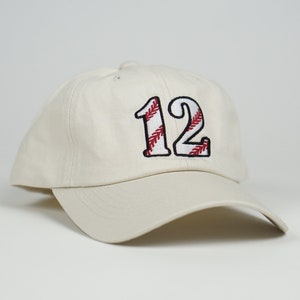 Baseball Player Number Dad Hat | Team Spirit | Baseball Cap | Dad Hat | Embroidered Baseball Cap | Embroidered Hat | Baseball Player Hat