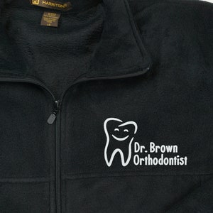 Personalized Dentist Fleece Jacket | Embroidered Jacket | Dentist Jacket | Fleece Jacket | Zip-Up Jacket | Dentist Gift | Ortho | Endo