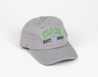 Dad Established Custom Dad Hat | Father's Day | Baseball Cap | Dad Hat | Embroidered Baseball Cap | Embroidered Hat | Dad Baseball Cap