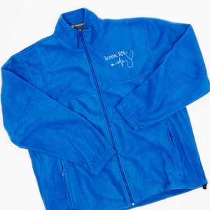 Personalized Nurse Fleece Jacket | Stethoscope Nurse Jacket | Embroidered Jacket | Nurse Jacket | Fleece Jacket | Zip-Up Jacket | Nurse Gift