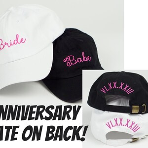 Bride & Babe Custom Dad Hat | Bridesmaid Baseball Cap | Bride Bridesmaid Hat | Embroidered Baseball Cap | Bridal Party | Bachelorette Gift