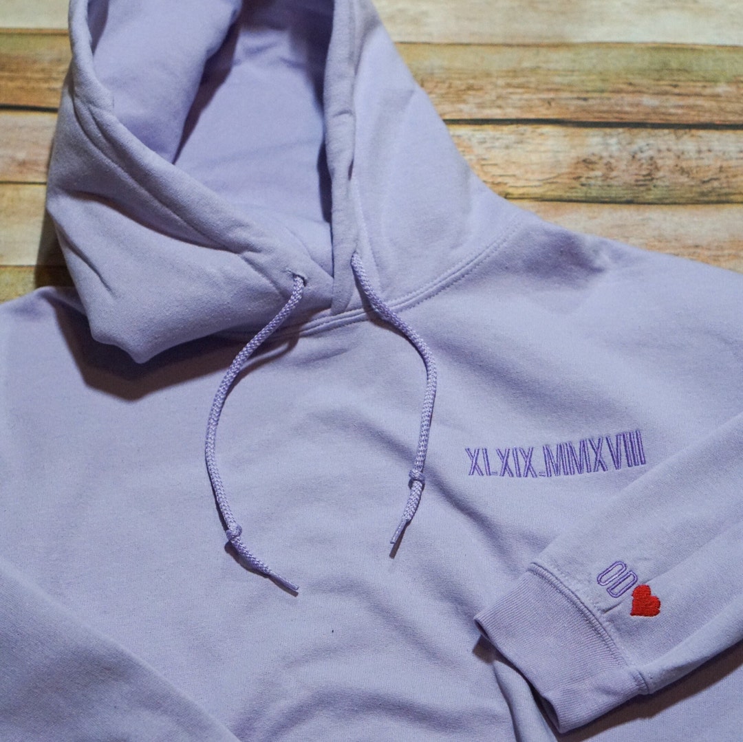 Roman Numerals Anniversary Embroidered Hoodie Embroidered - Etsy