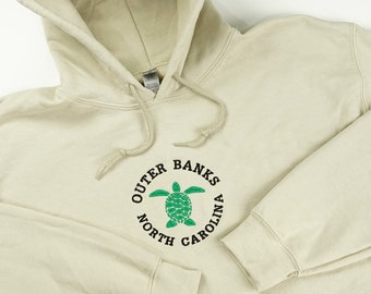 Outer Banks Turtle Hoodie | Embroidered Hoodie | Aesthetic Hoodie | Sweatshirt | Pullover | Sweater | OBX Hoodie | North Carolina | Turtle