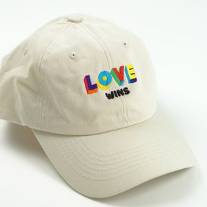 Love Wins Rainbow Dad Hat | LGBTQ+ Pride | Baseball Cap | Dad Hat | Embroidered Baseball Cap | Embroidered Hat | Pride Baseball Cap