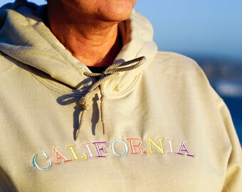 Benutzerdefinierte Zustand oder Stadt bestickter Hoodie | Bestickter Hoodie | Niedliches Hoodie | Zustand Hoodie | Stadt Hoodie | Pastell Zustand Hoodie | Schlicht