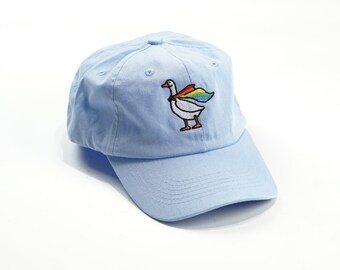 Goose Pride Rainbow Dad Hat | LGBTQ+ Pride | Baseball Cap | Dad Hat | Embroidered Baseball Cap | Embroidered Hat | Pride Baseball Cap
