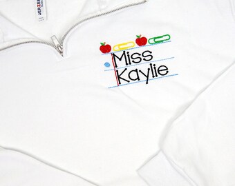 Personalisiertes Lehrer-Sweatshirt mit Name | Besticktes Sweatshirt | Lehrer-Sweatshirt | Lehrer Geschenk | Notebook-Sweatshirt