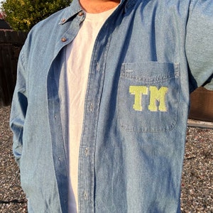 Personalized Monogram Denim Shirt | Personalized Shirt | Denim Shirt | Bridal Party Gift | Bridesmaid Gift | Monogrammed Shirt Button Shirt