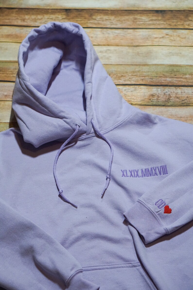 Roman Numerals Anniversary Embroidered Hoodie | Embroidered Hoodie | Cute Hoodie | Gift for Significant Other | Anniversary Date Hoodie 