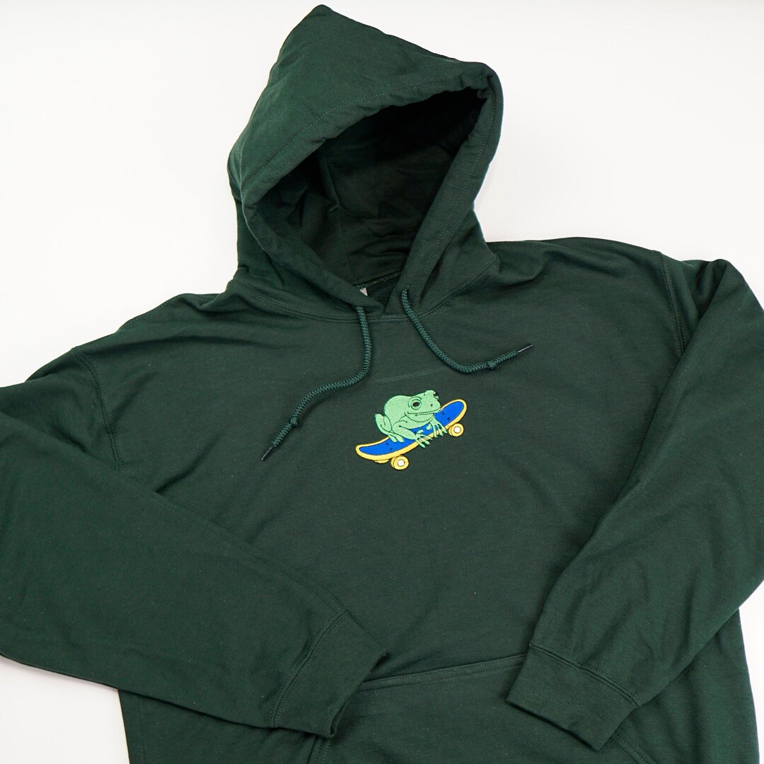 Frog Skateboard Cattle Hoodies Frog On Skateboard Funny Hoodie